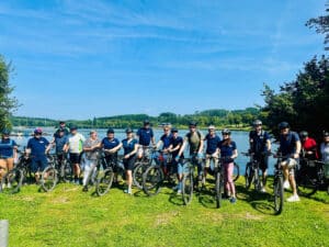 Eine Station während der Radtour: Das Vorbecken des Sorpesees